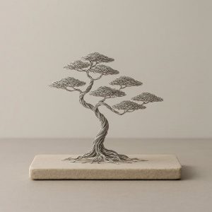 Bonsai Style Wire Tree Sculpture - Zen Minimalist Sculpture
