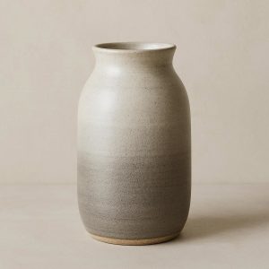 8 Neutral Ombre Ceramic Vase - Subtle Gradient Effect